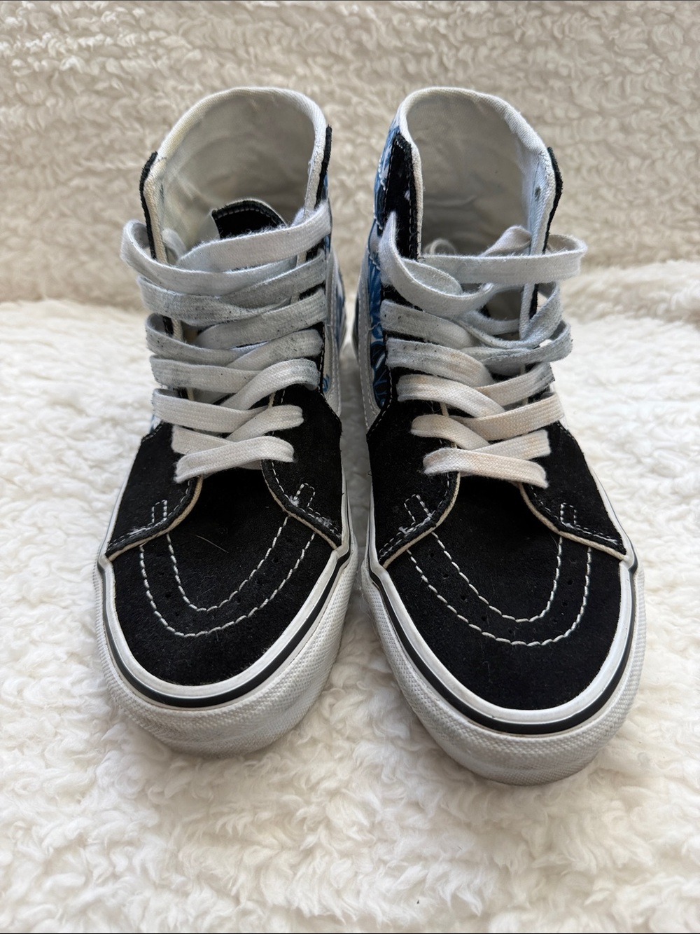 Vans Black and White High-Top Skate Sneakers